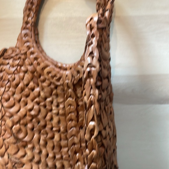 Vintage 70’s leather link boho large shoulder bag - Picture 12 of 13